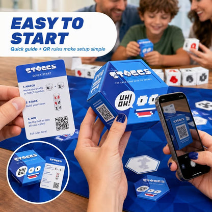 ⚡ 3D Energy Edition Card Game | Fast-Paced Stacking Strategy Party Game for Family & Adults Ages 8+