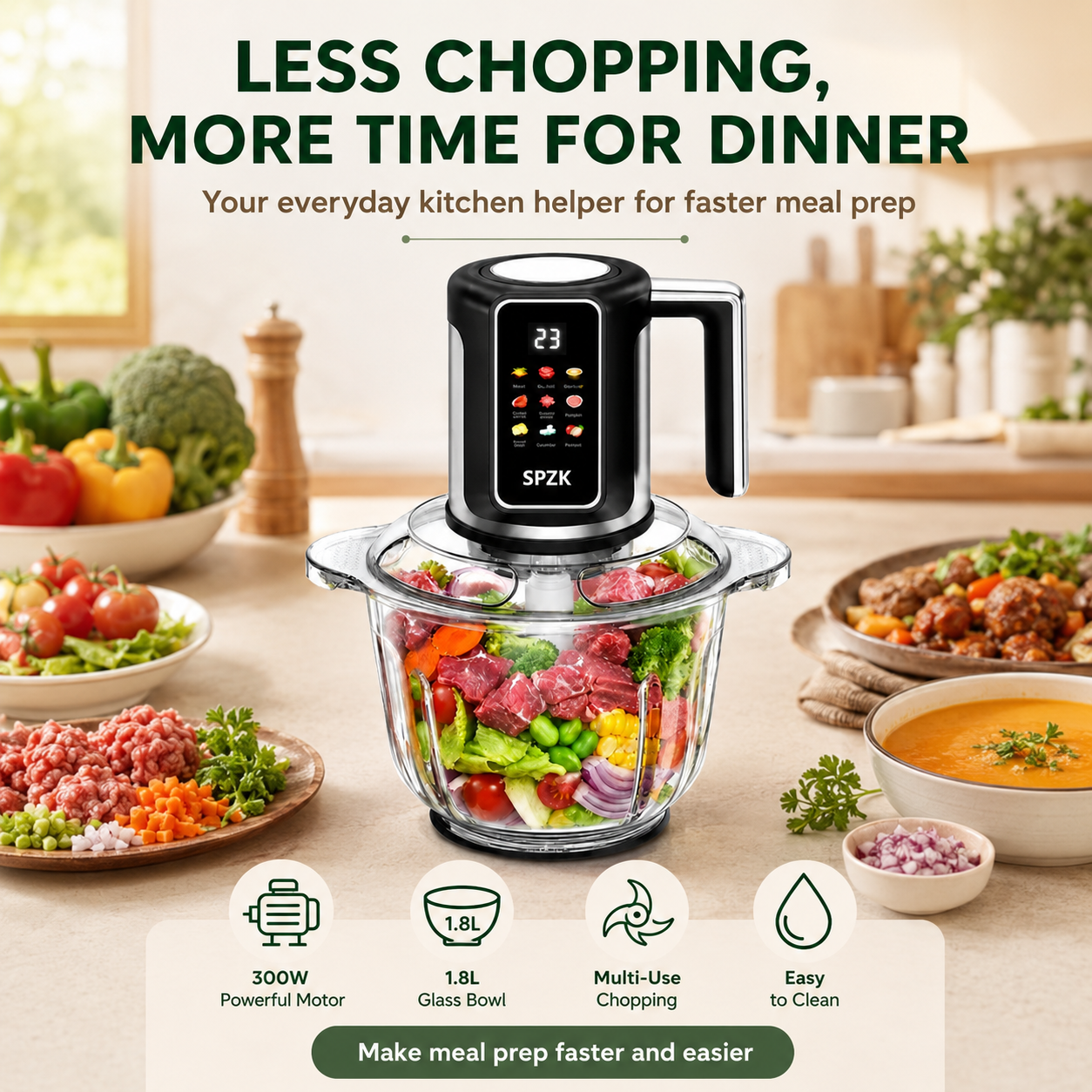 🔪Electric Meat Grinder & Food Chopper-Get Dinner on the Table Faster