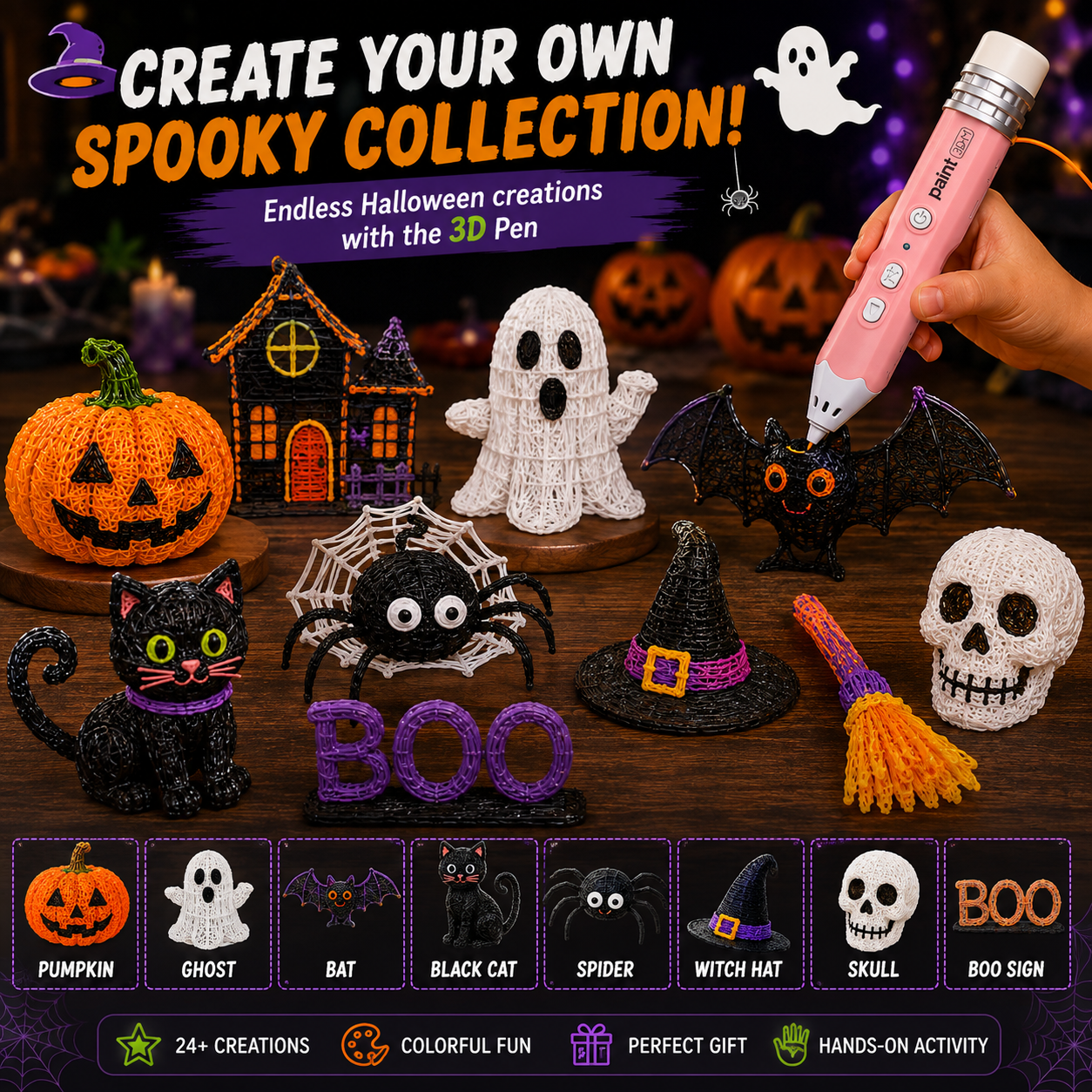 🎃Wireless 3D Drawing Pen-Turning Halloween Ideas Into Something You Can Hold