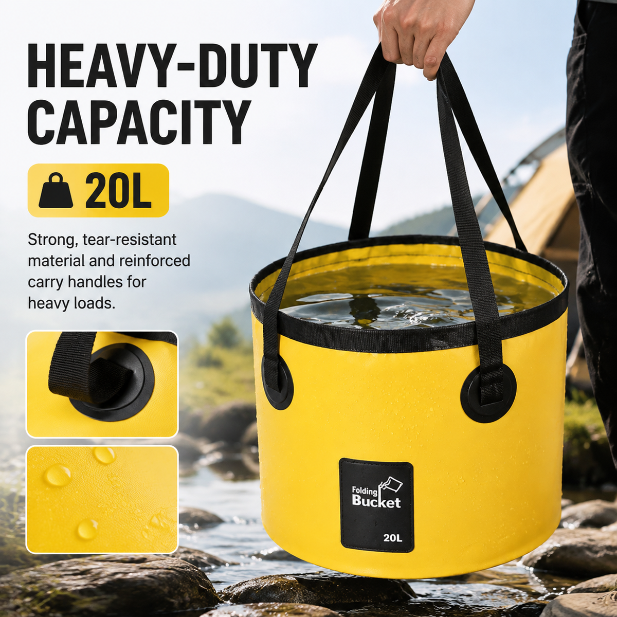💧 Portable Collapsible Bucket – 12L/20L Foldable Water Bucket