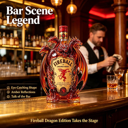 🐉 Dragon Sculpted Collector Bottle – Amber Home Bar Display