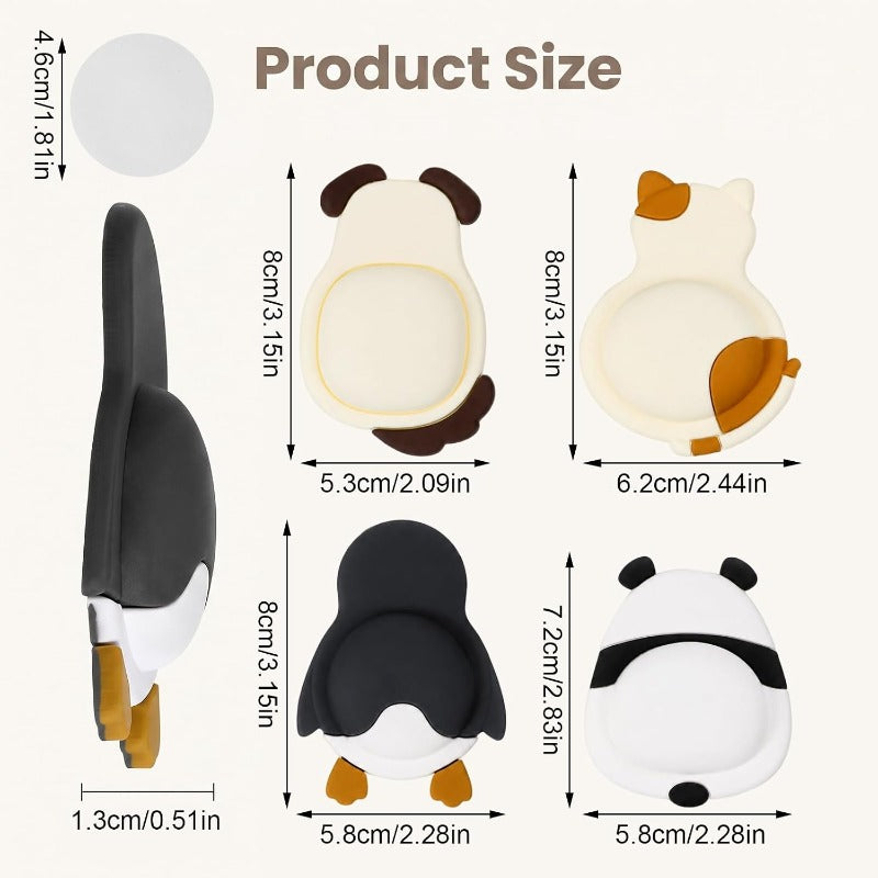 Cute Animal Door Handle Wall Protectors – Soft Silicone, Peel & Stick 🐾
