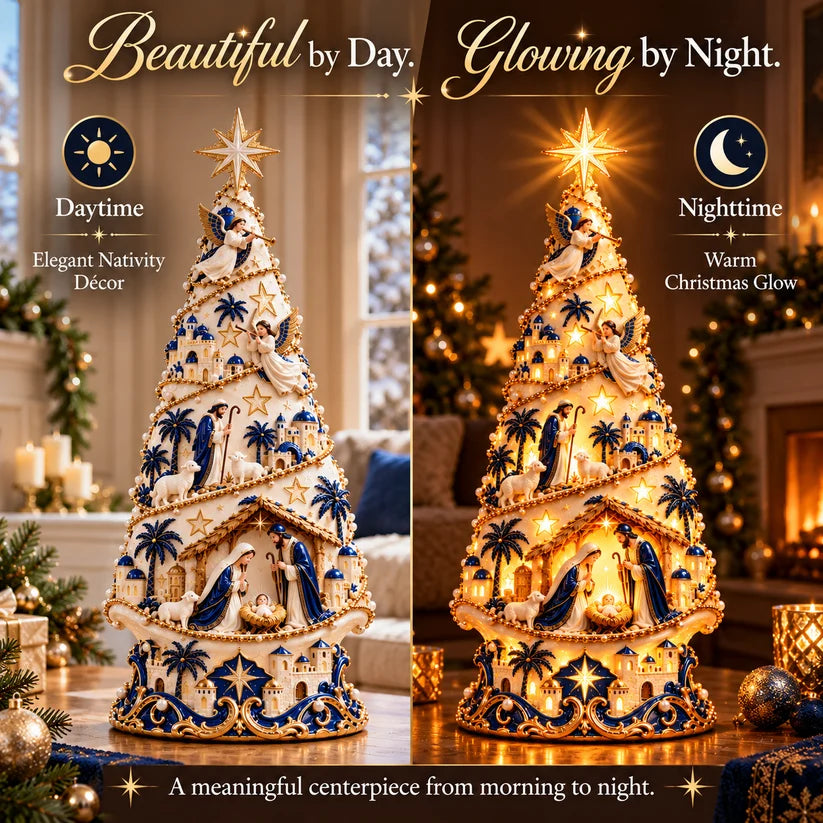 ⭐ Bethlehem Nativity Light-Up Christmas Tree – Faith-Inspired Holiday Display