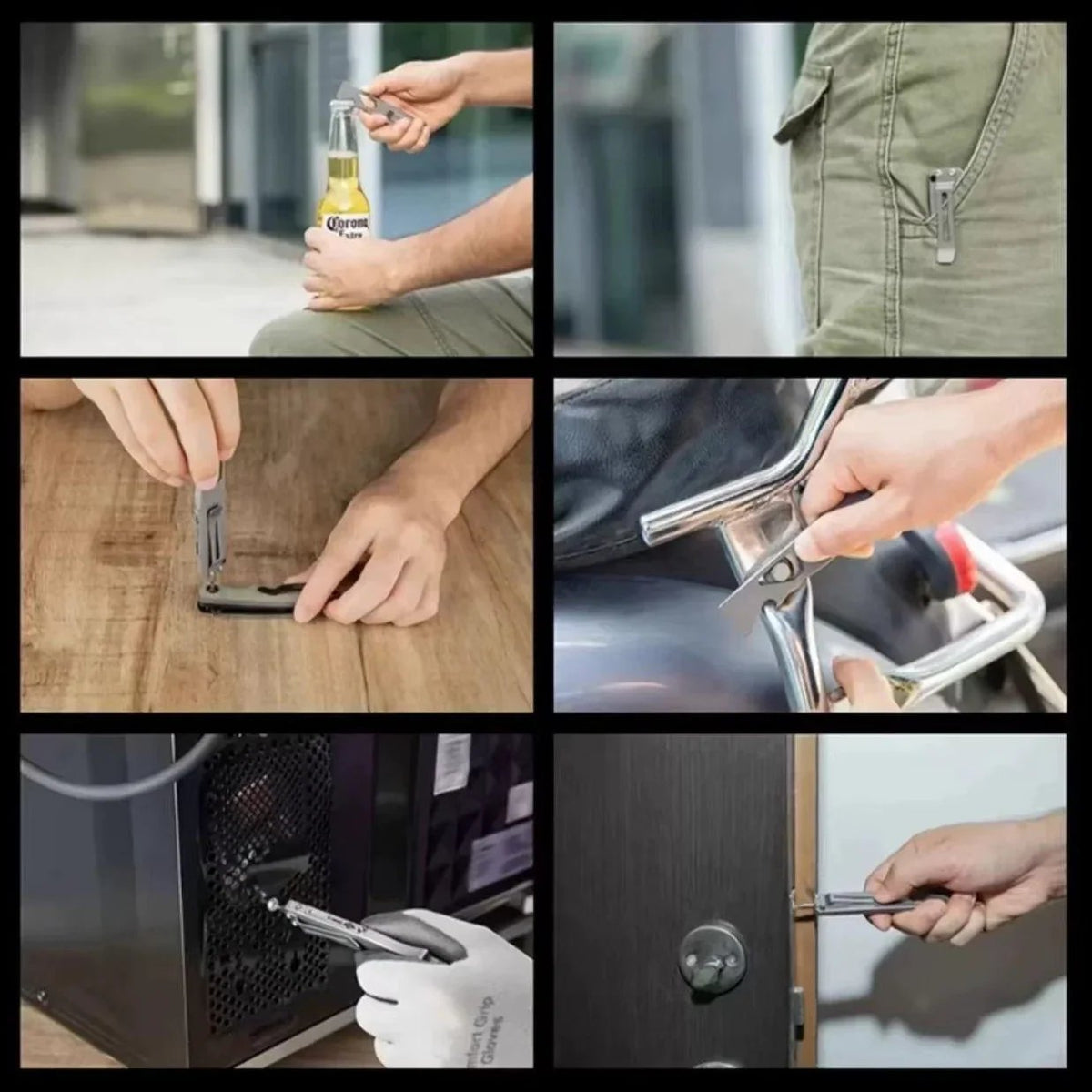 📍🔧 TC4 Titanium EDC Multitool with Pry Bar & Screwdriver Bits