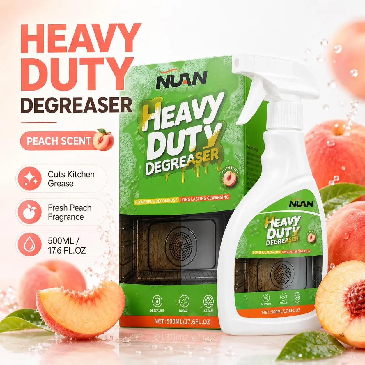NUAN Heavy Duty Active Spray Kitchen Cleaner - 500ml
