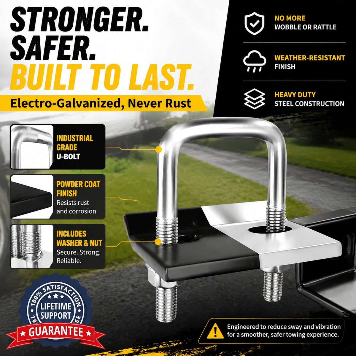 Heavy-Duty Trailer Hitch Anti-Rattle Stabilizer