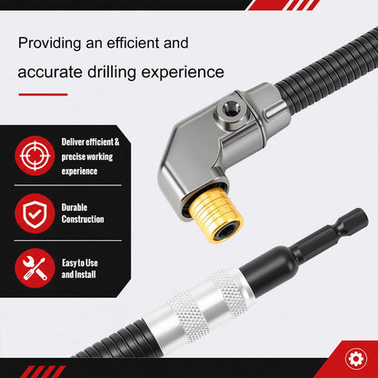 ⚙️Flexible Drill Extension with 90° Right-Angle Head & Support Handle
