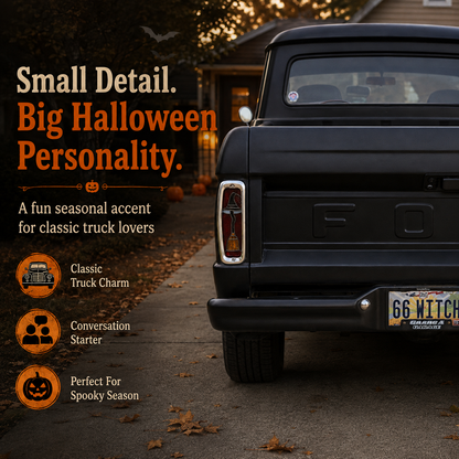 🎃 Halloween Witch Hat & Broom Tail Light Lens Accent for Classic Trucks（2 PCS）