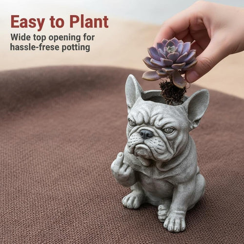 Funny French Bulldog Planter – Cute Dog Plant Pot & Home Decor