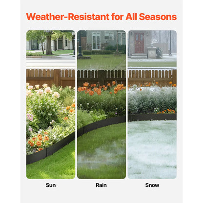 Galvanized Steel Garden Edging – 5-Pack, Flexible & Rust-Resistant Landscape Borders