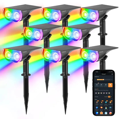 💡🌈Smart Solar Color-Changing Landscape Spotlights – 2 Pack