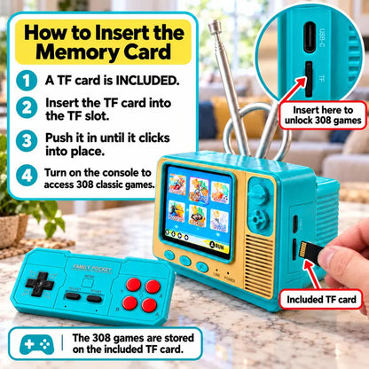 🎮 GV300 Retro Mini TV Game Console – 308 Built-In Games & 2.8-Inch IPS Screen