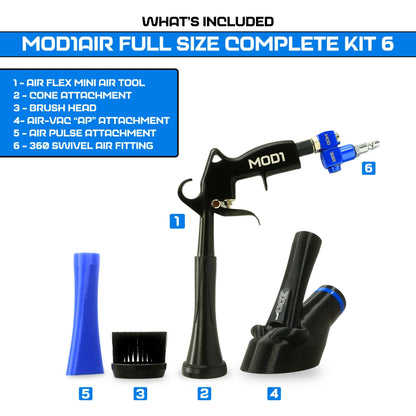 🚗MOD1AIR Complete Full‑Size 6‑Piece Modular Car Detailing Air Tool Kit