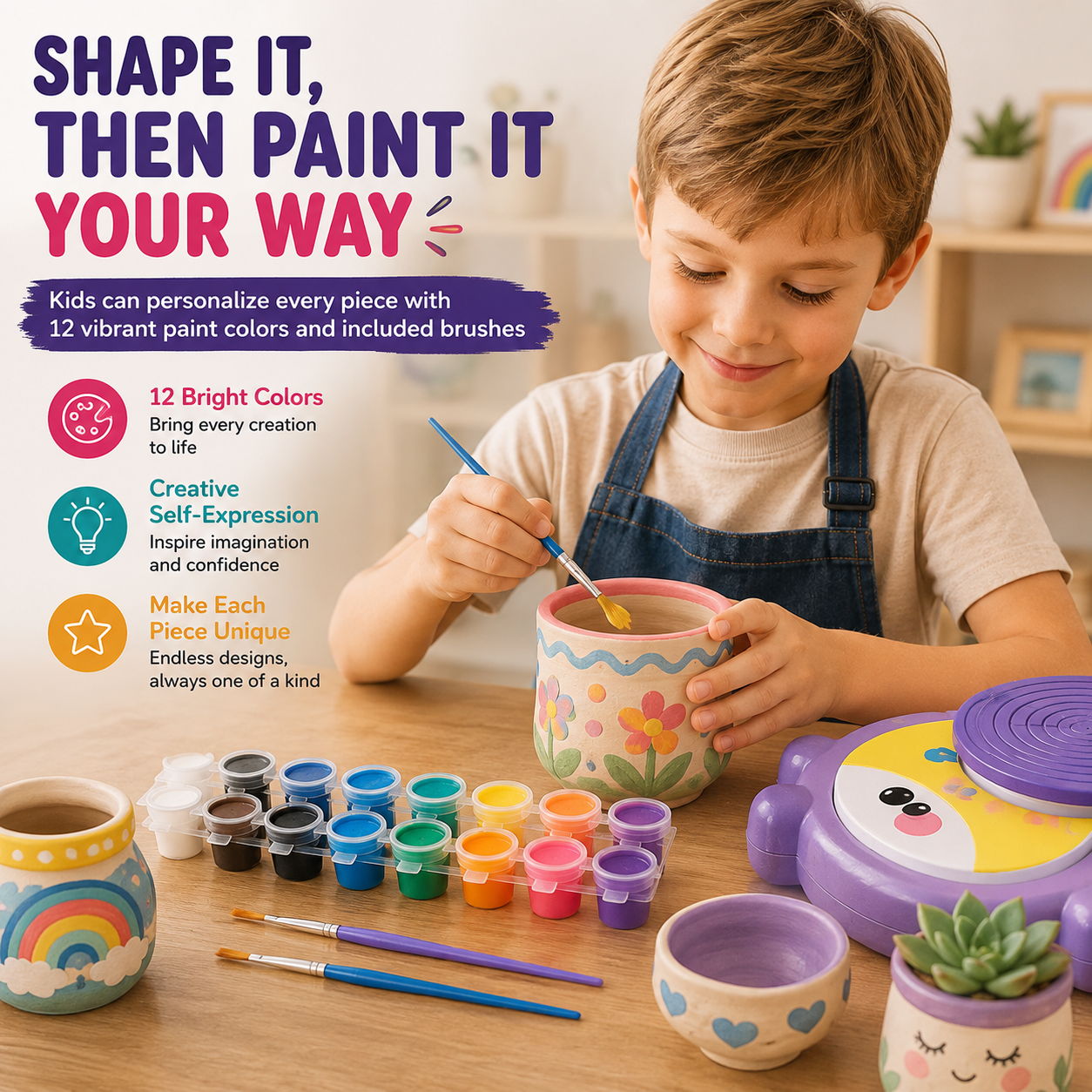 🏺Kids Electric Pottery Wheel Kit