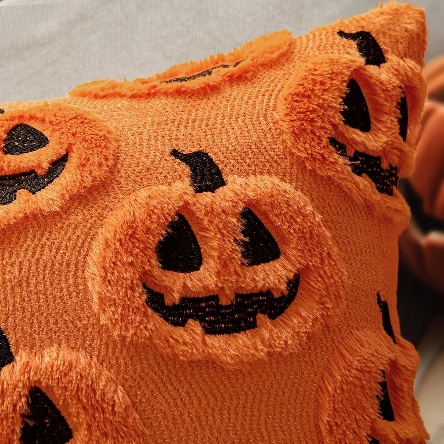 Embroidered Pumpkin Pillow Cover – Cozy Halloween Decor