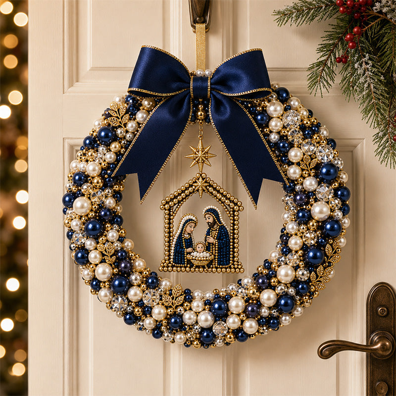 🎄✨ DIY Christmas Pearl Wreath Kit – Handmade Beaded Holiday Door Décor 💎🎀