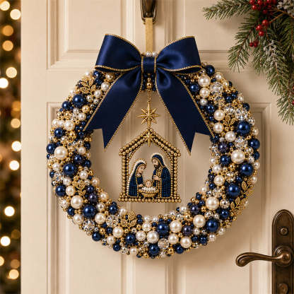⏳ Last Day 49% OFF – 🎄✨ DIY Christmas Pearl Wreath Kit – Handmade Beaded Holiday Door Décor 💎🎀