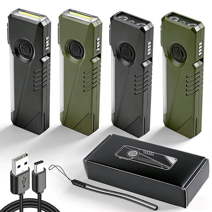 Magnetic Keychain Flashlight 400LM RGB UV Laser Rechargeable EDC Pocket Light