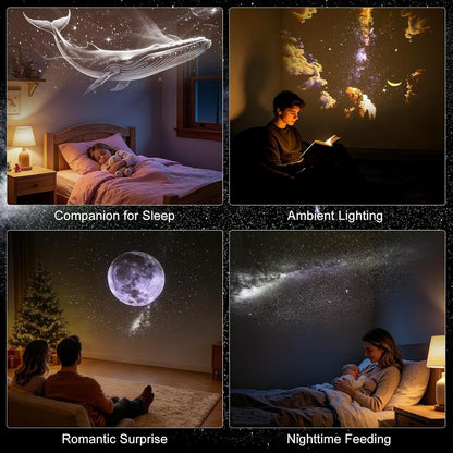USB Projector Night Light | Multi-Slide Scenes & 3 Lighting Modes