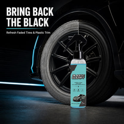 🚗 Restore Your Car’s Deep Black Finish – 200mL Tire & Plastic Trim Restorer Spray for Faded Automotive Surfaces