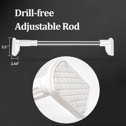 ✨Drill-Free Adjustable Tension Rod – No Drilling, No Damage