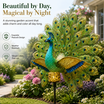 🦚 Solar Peacock Garden Light — Decorative Day & Night Garden Art