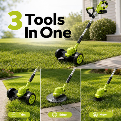 2026 Hot Sale 21V Cordless 3-in-1 Grass Trimmer, Edger & Mini Mower