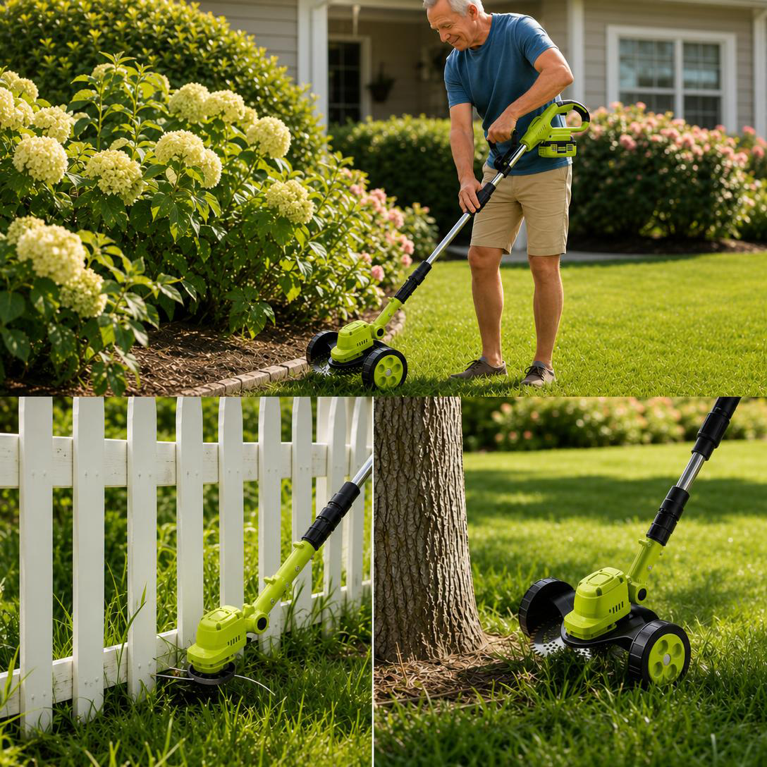 2026 Hot Sale 21V Cordless 3-in-1 Grass Trimmer, Edger & Mini Mower