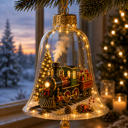 🎄 Glowing Christmas Story Ornament – Light-Up Mini Holiday Scene