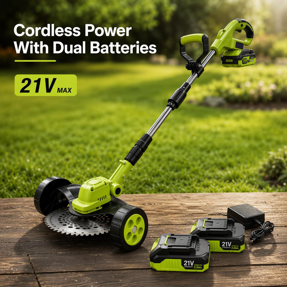 2026 Hot Sale 21V Cordless 3-in-1 Grass Trimmer, Edger & Mini Mower