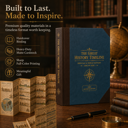 📜 6,000 Years of Biblical & World History — One Fold-Out Timeline