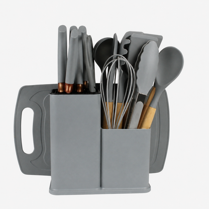 🔪✨ 19-Piece Kitchen Knife & Utensil Set – Cook, Prep & Organize in Style