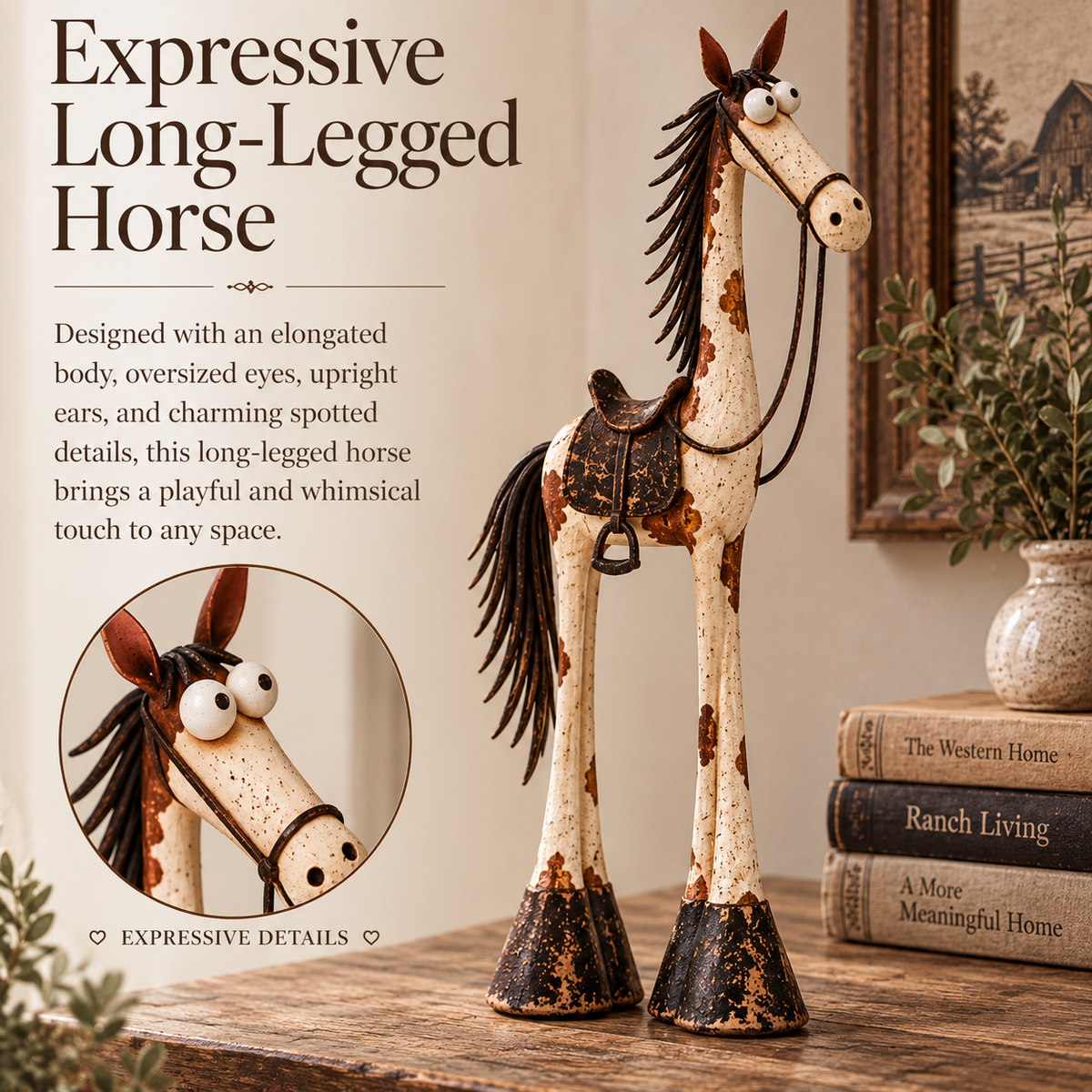 🤠🐴Whimsical Western Cowboy & Horse Figurine — Funny Wild West Decor