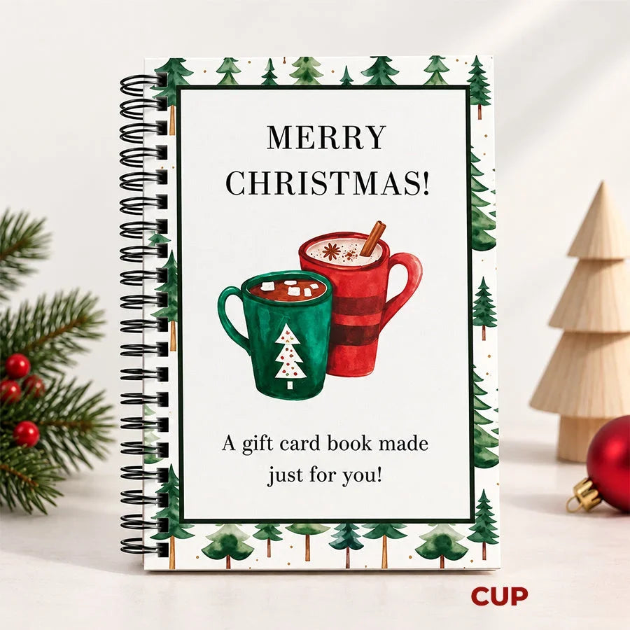 🔥 Christmas Gift Card Book – 12 Gift Card Pages & Personal Message Holder