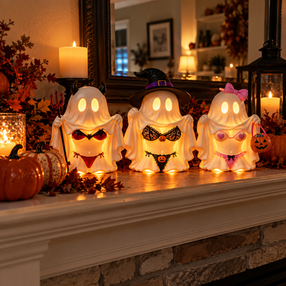🎁 Cheeky Ghost Halloween Tabletop Decor – 5 Mischievous Styles