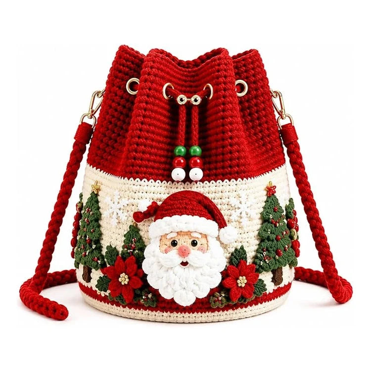 🎄3D Christmas Crochet Bucket Bag