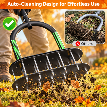 🌱 Manual Lawn Coring Aerator ✅ Carbon Steel Build & Spring Ejection | Healthier Grass Made Easy 🍃