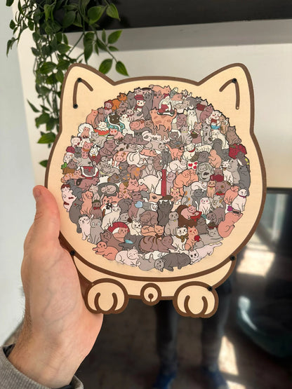 Wooden Puzzle for Cat Lovers