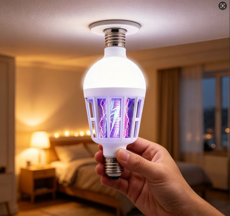 2-in-1 LED Mosquito Trap Bulb – Light the Room, Help Trap Flying Bugs