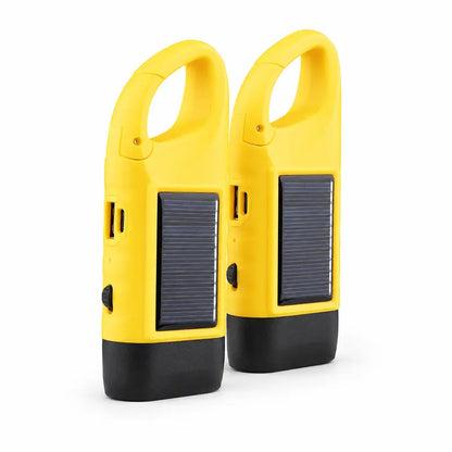 2-Pack Solar Hand Crank Emergency Flashlights – USB-C Rechargeable Outdoor Lights