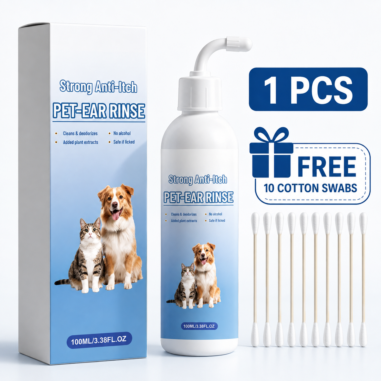 Gentle Pet Ear Cleaner Solution for Dogs & Cats