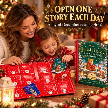 🎄✨ 24 Mini Books Advent Calendar – Forest Friends Christmas Storybook Collection | Daily December Reading Gift for Kids & Families 📚