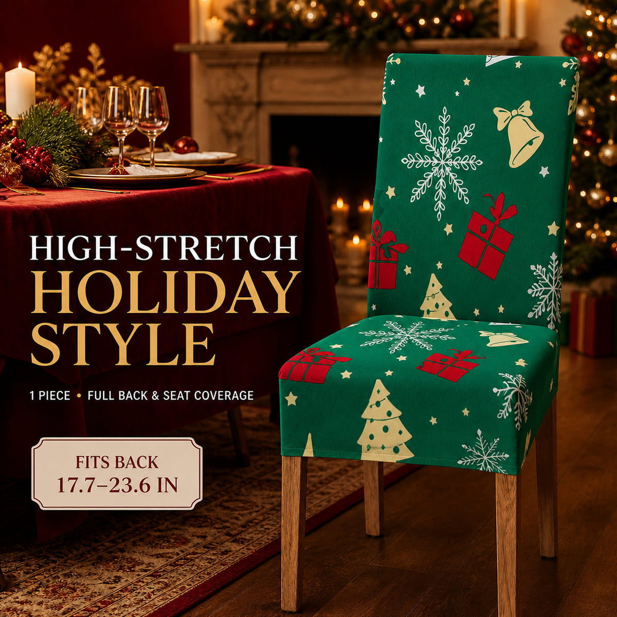 ✨ Christmas Stretch Dining Chair Covers – Instant Holiday Makeover🔥