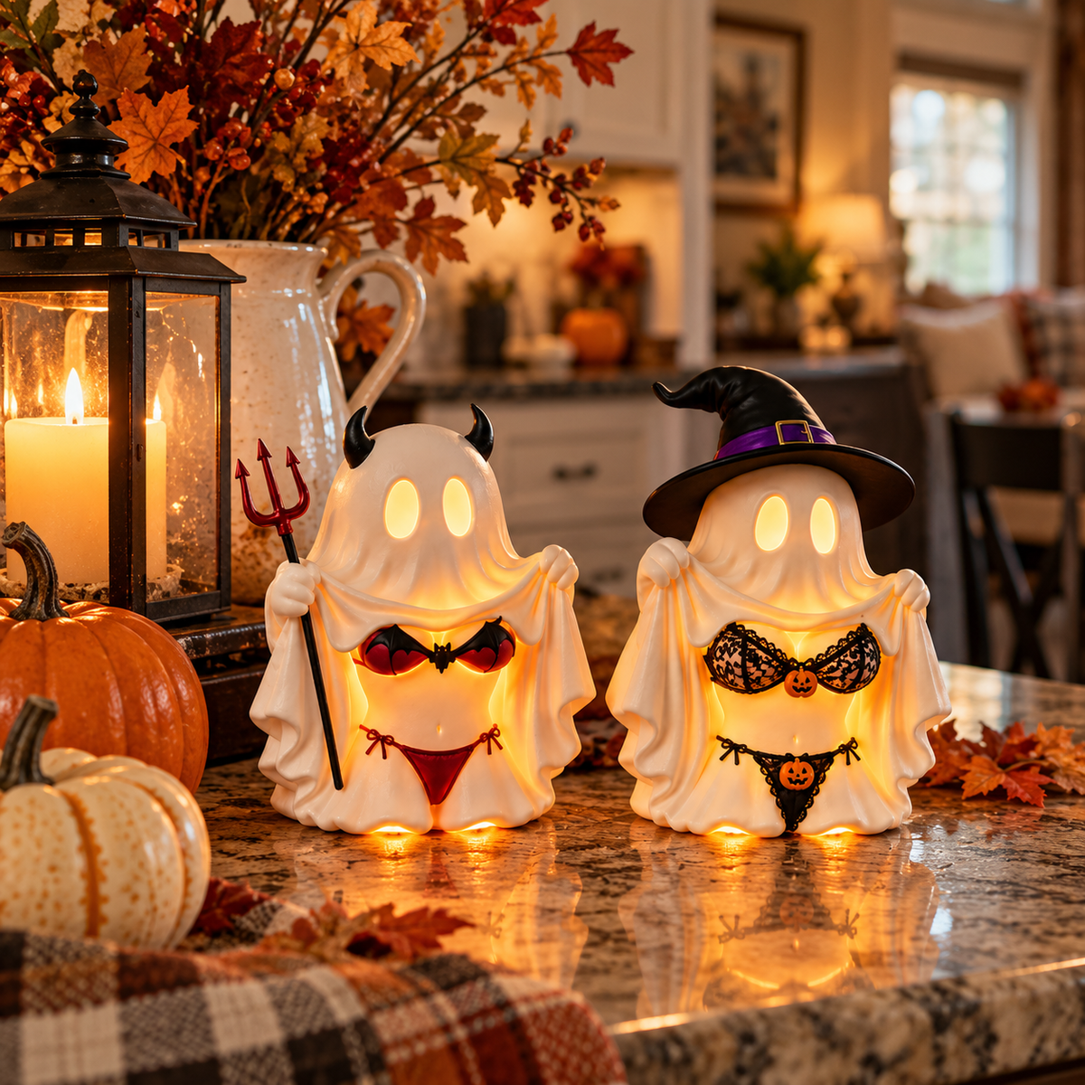 🎁 Cheeky Ghost Halloween Tabletop Decor – 5 Mischievous Styles