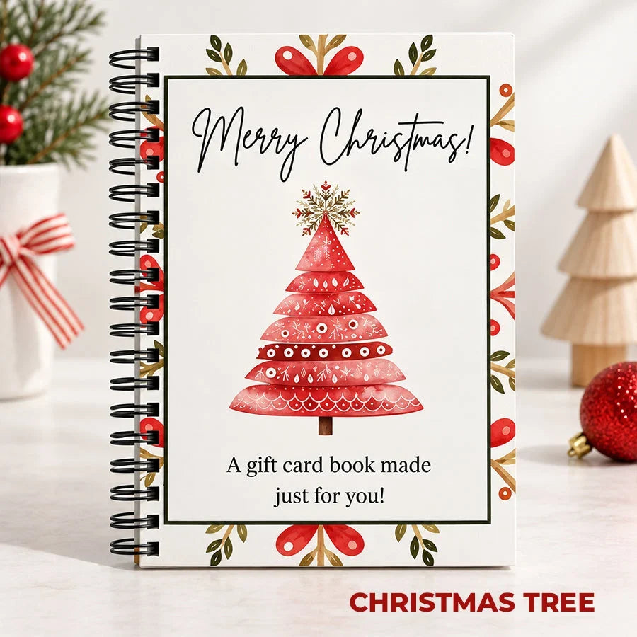 🔥 Christmas Gift Card Book – 12 Gift Card Pages & Personal Message Holder
