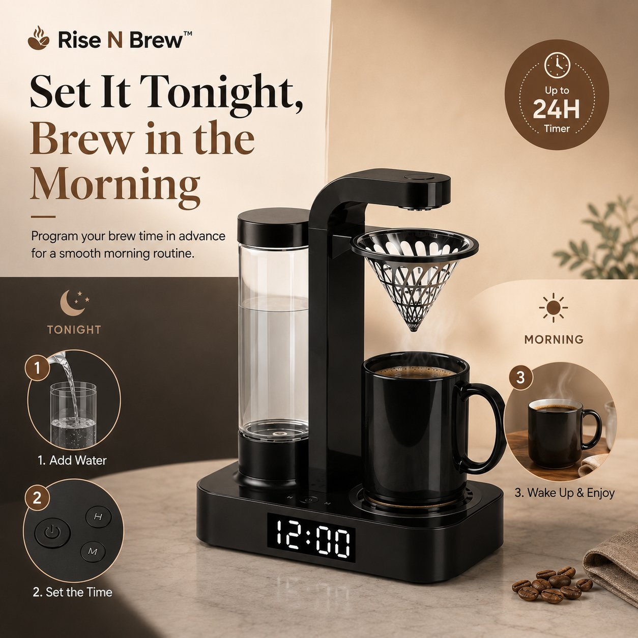 ☕Programmable Mini Coffee Maker