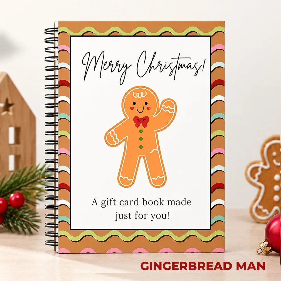 🔥 Christmas Gift Card Book – 12 Gift Card Pages & Personal Message Holder