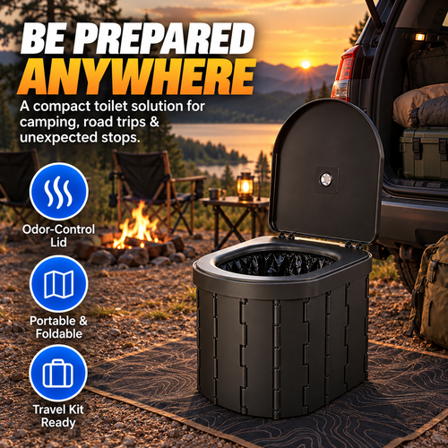 🚗 Portable Folding Travel Toilet – Compact Car, Camping & Emergency Toilet
