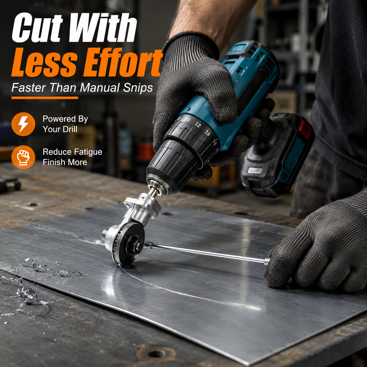 🔥 Electric Drill Metal Cutter Attachment – Turn Your Drill Into a Power Shear for Thin Steel, Aluminum & Roofing Panels
