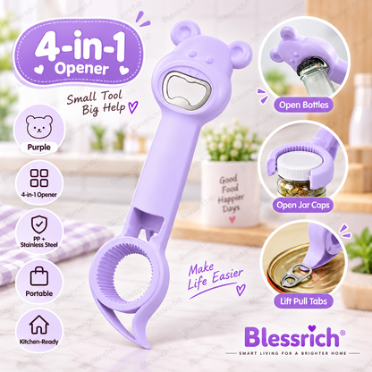 🍾 4-in-1 Multifunctional Jar & Bottle Opener
